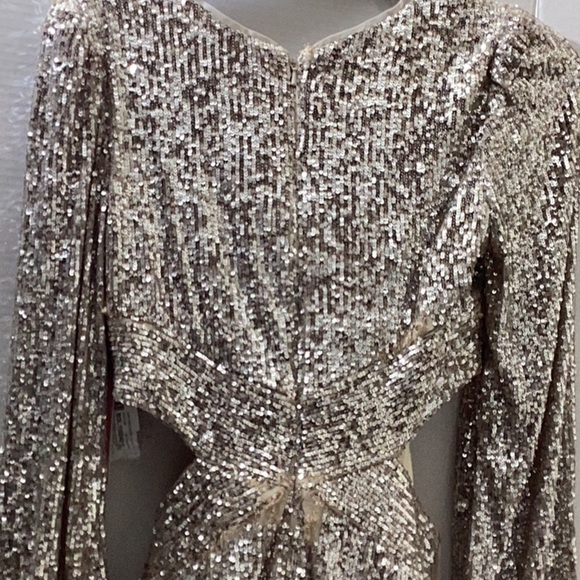 AQUA
V Neck Long Sleeve Cutout Sequin Dress - 100% Exclusive - Picture 8 of 15